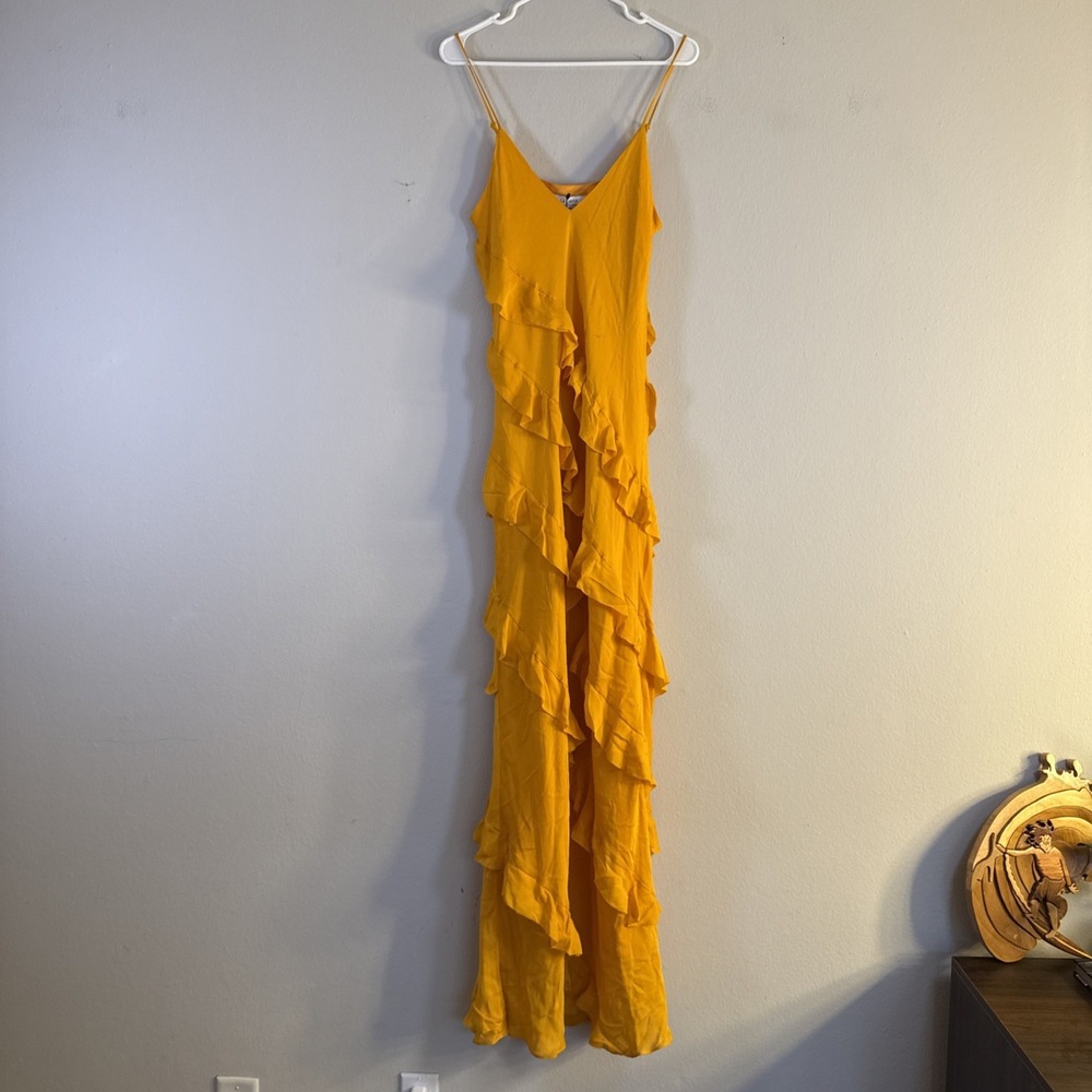 NEW,‎  LA LIGNE Smocked Fit & Flare Dress - Poppy Orange Size Large Women's Long